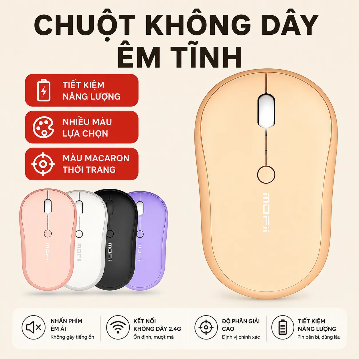 Chuột  không dây 2 chế độ MOFII M5DM